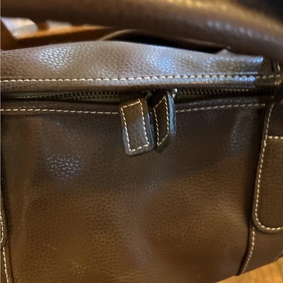 Barrington Brown Vegan Leather Men's Captains Duffle Bag EUC!! - Picture 5 of 16